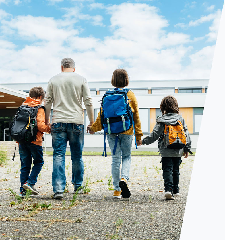 Parents and Children Walking