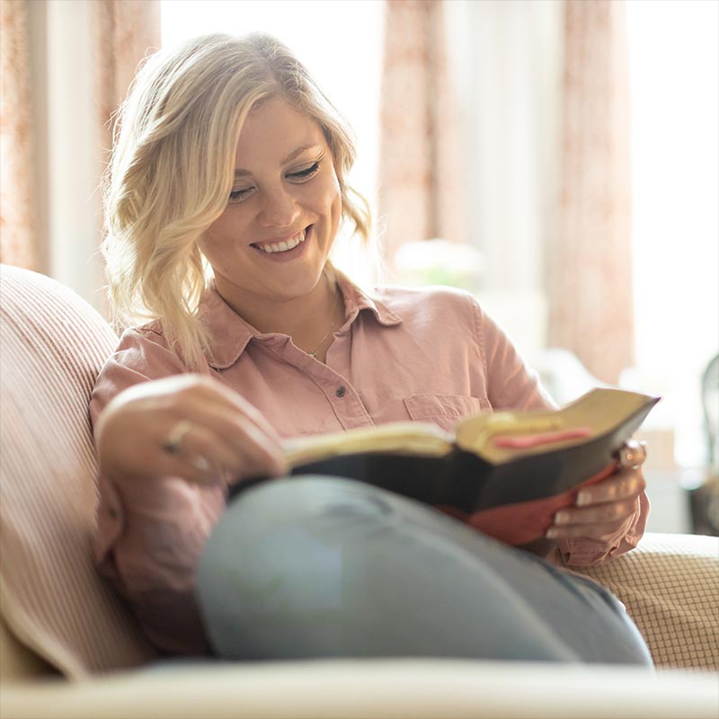 ADF Client, Maggie DeJong reading her Bible
