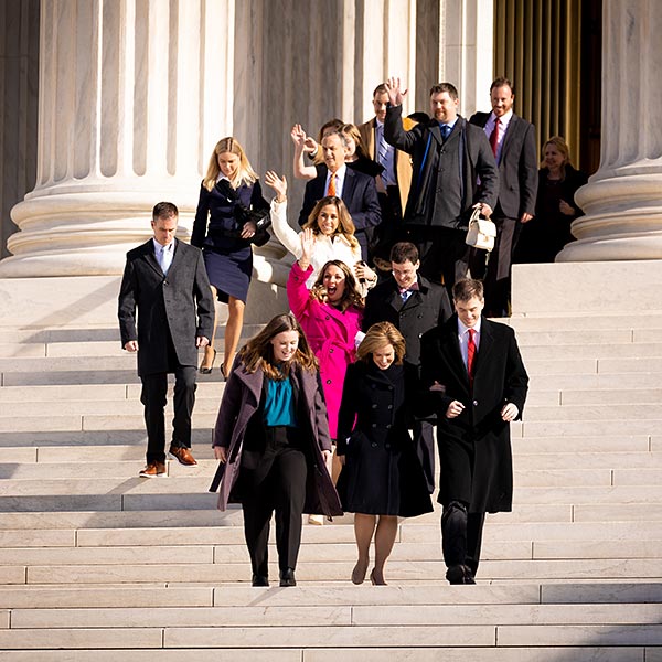 ADF Attorneys with client, Lorie Smith, at the Supreme Court of the United States of America