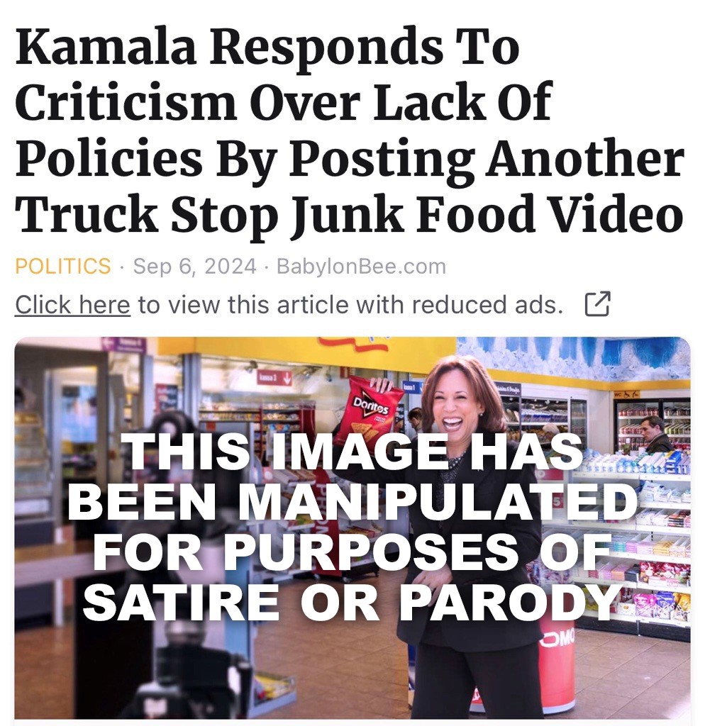 California’s censorship law requires The Babylon Bee to alter its content with prominent disclaimers.